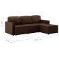 vidaXL Sofá cama modular de 3 plazas cuero sintético marrón vidaXL Sofá cama modular de 3 plazas cuero sintético marrón