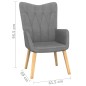 vidaXL Sillón de relax con taburete tela gris oscuro vidaXL Sillón de relax con taburete tela gris oscuro