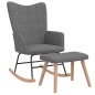 vidaXL Silla mecedora con reposapiés tela gris oscuro vidaXL Silla mecedora con reposapiés tela gris oscuro