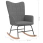 vidaXL Silla mecedora con reposapiés tela gris oscuro vidaXL Silla mecedora con reposapiés tela gris oscuro