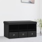 vidaXL Banco de almacenaje plegable lino sintético negro 76x38x38 cm vidaXL Banco de almacenaje plegable lino sintético negro 76x38x38 cm