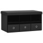 vidaXL Banco de almacenaje plegable lino sintético negro 76x38x38 cm vidaXL Banco de almacenaje plegable lino sintético negro 76x38x38 cm