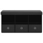 vidaXL Banco de almacenaje plegable lino sintético negro 76x38x38 cm vidaXL Banco de almacenaje plegable lino sintético negro 76x38x38 cm