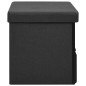 vidaXL Banco de almacenaje plegable lino sintético negro 76x38x38 cm vidaXL Banco de almacenaje plegable lino sintético negro 76x38x38 cm