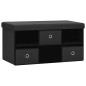 vidaXL Banco de almacenaje plegable lino sintético negro 76x38x38 cm vidaXL Banco de almacenaje plegable lino sintético negro 76x38x38 cm