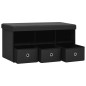 vidaXL Banco de almacenaje plegable lino sintético negro 76x38x38 cm vidaXL Banco de almacenaje plegable lino sintético negro 76x38x38 cm