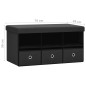 vidaXL Banco de almacenaje plegable lino sintético negro 76x38x38 cm vidaXL Banco de almacenaje plegable lino sintético negro 76x38x38 cm