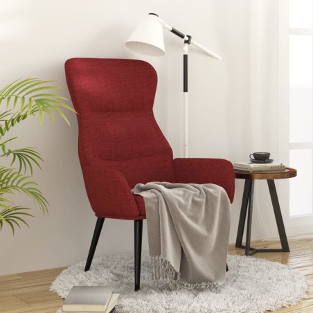 vidaXL Sillón de relax de tela rojo tinto