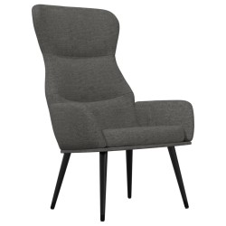 vidaXL Sillón de relax de tela gris oscuro
