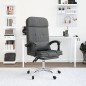 vidaXL Silla de oficina reclinable con masaje de tela gris oscuro vidaXL Silla de oficina reclinable con masaje de tela gris oscuro
