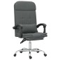 vidaXL Silla de oficina reclinable con masaje de tela gris oscuro vidaXL Silla de oficina reclinable con masaje de tela gris oscuro