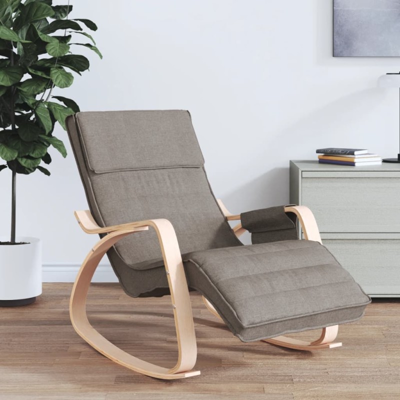 vidaXL Silla mecedora de tela gris taupe vidaXL Silla mecedora de tela gris taupe
