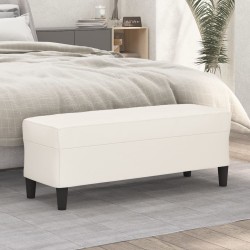 vidaXL Banco de cuero sintético color crema 100x35x41 cm