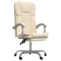 vidaXL Silla de oficina reclinable cuero sintético crema vidaXL Silla de oficina reclinable cuero sintético crema