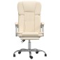 vidaXL Silla de oficina reclinable cuero sintético crema vidaXL Silla de oficina reclinable cuero sintético crema