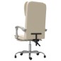 vidaXL Silla de oficina reclinable cuero sintético crema vidaXL Silla de oficina reclinable cuero sintético crema