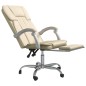 vidaXL Silla de oficina reclinable cuero sintético crema vidaXL Silla de oficina reclinable cuero sintético crema