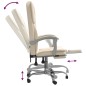 vidaXL Silla de oficina reclinable cuero sintético crema vidaXL Silla de oficina reclinable cuero sintético crema