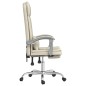 vidaXL Silla de oficina reclinable masaje cuero sintético color crema vidaXL Silla de oficina reclinable masaje cuero sintético color crema