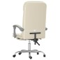 vidaXL Silla de oficina reclinable masaje cuero sintético color crema vidaXL Silla de oficina reclinable masaje cuero sintético color crema