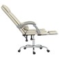 vidaXL Silla de oficina reclinable masaje cuero sintético color crema vidaXL Silla de oficina reclinable masaje cuero sintético color crema