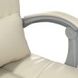 vidaXL Silla de oficina reclinable masaje cuero sintético color crema vidaXL Silla de oficina reclinable masaje cuero sintético color crema