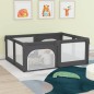 vidaXL Parque para bebés con 2 puertas tela Oxford gris oscuro vidaXL Parque para bebés con 2 puertas tela Oxford gris oscuro