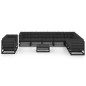 vidaXL Set de muebles de jardín 11 pzas con cojines madera pino negro vidaXL Set de muebles de jardín 11 pzas con cojines madera pino negro