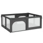 vidaXL Parque para bebés con 2 puertas tela Oxford gris oscuro vidaXL Parque para bebés con 2 puertas tela Oxford gris oscuro