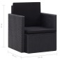 vidaXL Sillón de jardín con cojines ratán sintético negro vidaXL Sillón de jardín con cojines ratán sintético negro