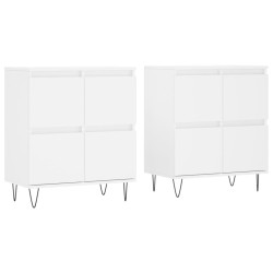 vidaXL Aparadores 2 uds madera contrachapada blanco
