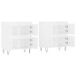 vidaXL Aparadores 2 uds madera contrachapada blanco vidaXL Aparadores 2 uds madera contrachapada blanco