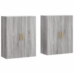 vidaXL Armarios de pared 2 unidades gris Sonoma 69,5x34x90 cm