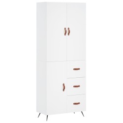 vidaXL Aparador alto madera contrachapada blanco 69,5x34x180 cm