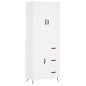 vidaXL Aparador alto madera contrachapada blanco 69,5x34x180 cm