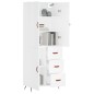 vidaXL Aparador alto madera contrachapada blanco 69,5x34x180 cm