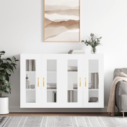 vidaXL Armarios de pared 2 uds madera de ingeniería blanco