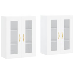 vidaXL Armarios de pared 2 uds madera de ingeniería blanco