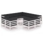 vidaXL Set de muebles de jardín 12 pzas con cojines madera pino blanco vidaXL Set de muebles de jardín 12 pzas con cojines madera pino blanco