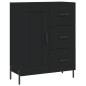 vidaXL Aparador alto madera contrachapada negro 69,5x34x180 cm