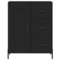 vidaXL Aparador alto madera contrachapada negro 69,5x34x180 cm
