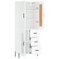 vidaXL Aparador alto madera contrachapada blanco 69,5x34x180 cm vidaXL Aparador alto madera contrachapada blanco 69,5x34x180 cm