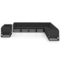 vidaXL Set de muebles de jardín 11 pzas con cojines madera pino negro vidaXL Set de muebles de jardín 11 pzas con cojines madera pino negro