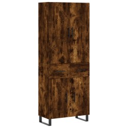 vidaXL Aparador alto madera contrachapada roble ahumado 69,5x34x180 cm