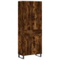 vidaXL Aparador alto madera contrachapada roble ahumado 69,5x34x180 cm