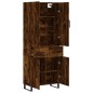 vidaXL Aparador alto madera contrachapada roble ahumado 69,5x34x180 cm