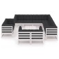 vidaXL Set de muebles de jardín 12 pzas con cojines madera pino blanco vidaXL Set de muebles de jardín 12 pzas con cojines madera pino blanco