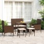 vidaXL Set muebles de jardín 6 piezas y cojines ratán sintético marrón vidaXL Set muebles de jardín 6 piezas y cojines ratán sintético marrón