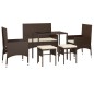 vidaXL Set muebles de jardín 6 piezas y cojines ratán sintético marrón vidaXL Set muebles de jardín 6 piezas y cojines ratán sintético marrón