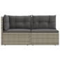 vidaXL Set de muebles de jardín 2 pzas cojines ratán sintético gris vidaXL Set de muebles de jardín 2 pzas cojines ratán sintético gris